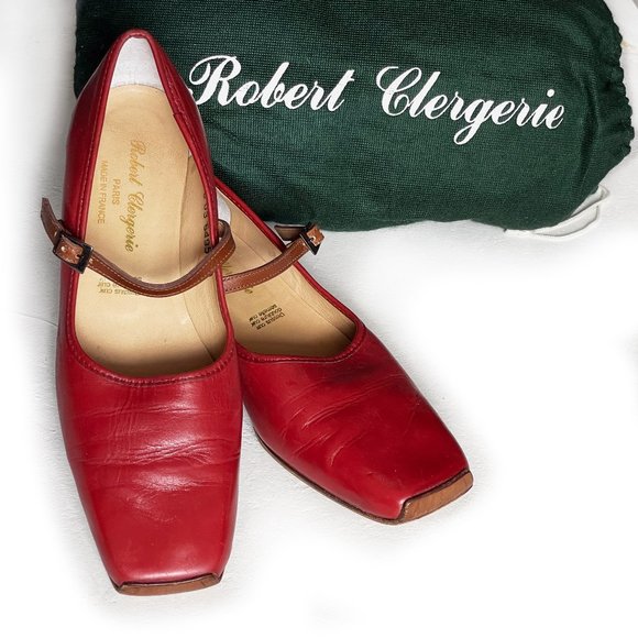 ROBERT CLERGERIE Vintage Square Toe Square Heel Mary Janes - Picture 2 of 14